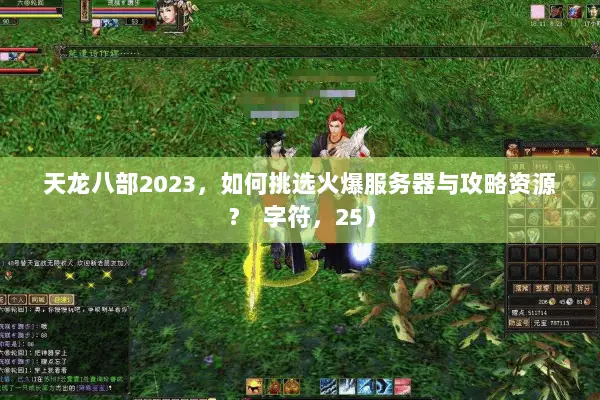 天龙八部2023,如何挑选火爆服务器与攻略资源? 字符,25) 天龙八部2023,如何挑选火爆服务器与攻略资源? 字符,25)
