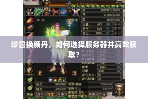 珍兽换颜丹，如何选择服务器并高效获取？