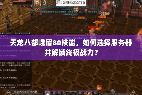 天龙八部峨眉80技能,如何选择服务器并解锁终极战力? 天龙八部峨眉80技能,如何选择服务器并解锁终极战力?