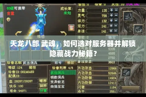 天龙八部 武魂,如何选对服务器并解锁隐藏战力秘籍? 天龙八部 武魂,如何选对服务器并解锁隐藏战力秘籍?