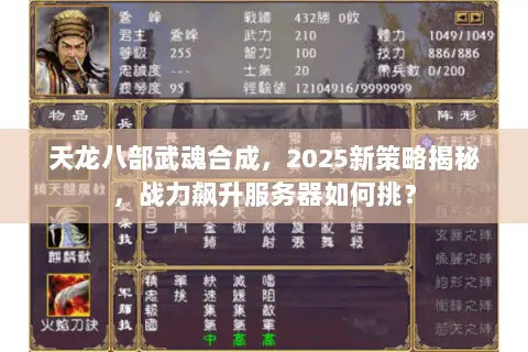 天龙八部武魂合成,2025新策略揭秘,战力飙升服务器如何挑? 天龙八部武魂合成,2025新策略揭秘,战力飙升服务器如何挑?
