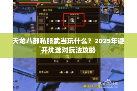 天龙八部私服武当玩什么?2025年避开坑选对玩法攻略 天龙八部私服武当玩什么?2025年避开坑选对玩法攻略