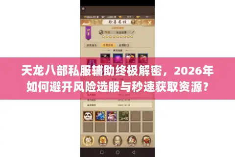 天龙八部私服辅助终极解密，2026年如何避开风险选服与秒速获取资源？