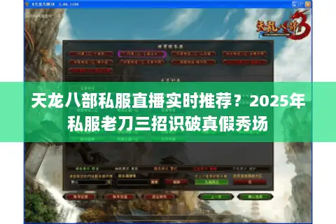 天龙八部私服直播实时推荐？2025年私服老刀三招识破真假秀场