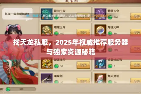 找天龙私服,2025年权威推荐服务器与独家资源秘籍 找天龙私服,2025年权威推荐服务器与独家资源秘籍