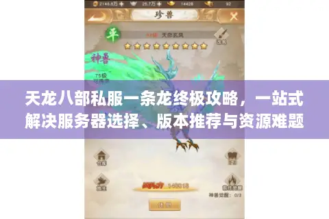 天龙八部私服一条龙终极攻略,一站式解决服务器选择、版本推荐与资源难题 天龙八部私服一条龙终极攻略,一站式解决服务器选择、版本推荐与资源难题