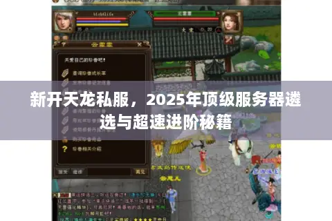 新开天龙私服，2025年顶级服务器遴选与超速进阶秘籍