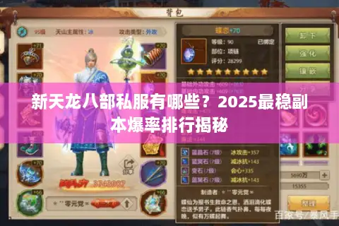 新天龙八部私服有哪些?2025最稳副本爆率排行揭秘 新天龙八部私服有哪些?2025最稳副本爆率排行揭秘