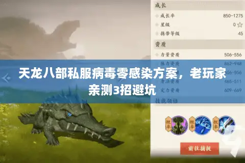 天龙八部私服病毒零感染方案,老玩家亲测3招避坑 天龙八部私服病毒零感染方案,老玩家亲测3招避坑