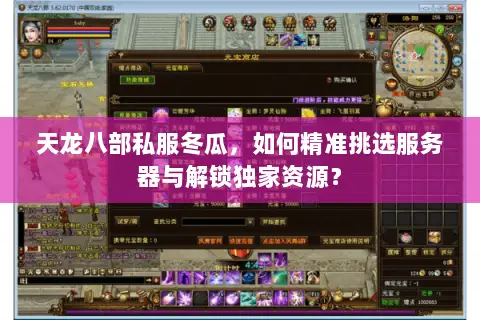 天龙八部私服冬瓜,如何精准挑选服务器与解锁独家资源? 天龙八部私服冬瓜,如何精准挑选服务器与解锁独家资源?