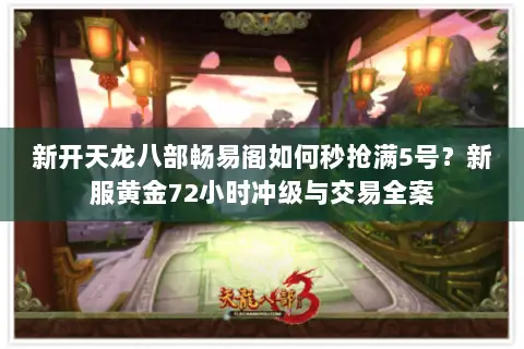 新开天龙八部畅易阁如何秒抢满5号？新服黄金72小时冲级与交易全案