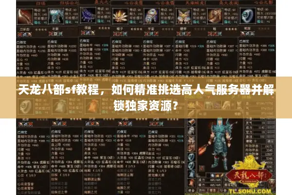 天龙八部sf教程,如何精准挑选高人气服务器并解锁独家资源? 天龙八部sf教程,如何精准挑选高人气服务器并解锁独家资源?