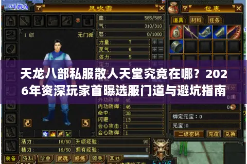天龙八部私服散人天堂究竟在哪？2026年资深玩家首曝选服门道与避坑指南