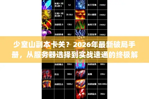 少室山副本卡关？2026年最新破局手册，从服务器选择到实战速通的终极解法