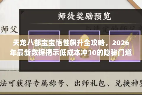 天龙八部宝宝悟性飙升全攻略，2026年最新数据揭示低成本冲10的隐秘门道？