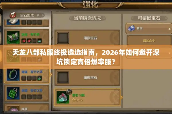 天龙八部私服终极遴选指南，2026年如何避开深坑锁定高倍爆率服？