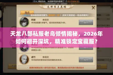 天龙八部私服老鸟倾情揭秘，2026年如何避开深坑，精准锁定宝藏服？