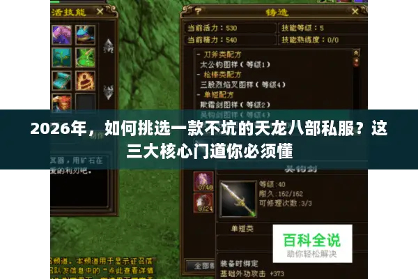2026年,如何挑选一款不坑的天龙八部私服?这三大核心门道你必须懂 2026年,如何挑选一款不坑的天龙八部私服?这三大核心门道你必须懂