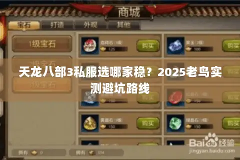 天龙八部3私服选哪家稳?2025老鸟实测避坑路线 天龙八部3私服选哪家稳?2025老鸟实测避坑路线