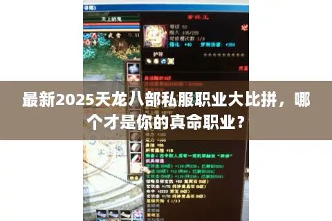 最新2025天龙八部私服职业大比拼，哪个才是你的真命职业？