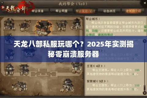 天龙八部私服玩哪个？2025年实测揭秘零崩溃服务器
