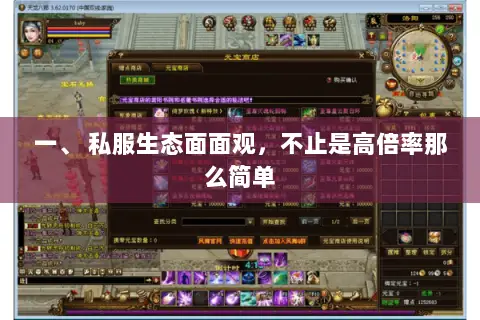 一、 私服生态面面观,不止是高倍率那么简单 一、 私服生态面面观,不止是高倍率那么简单