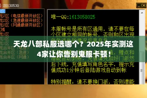天龙八部私服选哪个？2025年实测这4家让你告别鬼服卡顿！