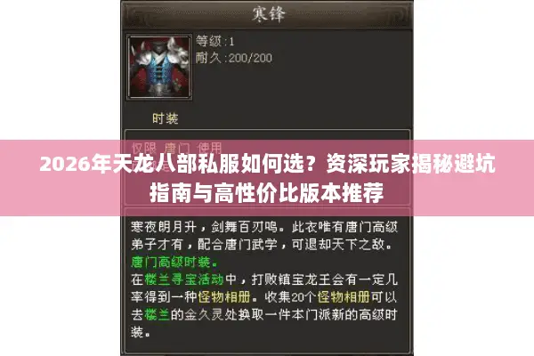 2026年天龙八部私服如何选？资深玩家揭秘避坑指南与高性价比版本推荐