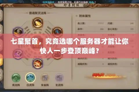 七星聚首,究竟选哪个服务器才能让你快人一步登顶巅峰? 七星聚首,究竟选哪个服务器才能让你快人一步登顶巅峰?
