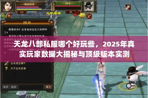 天龙八部私服哪个好玩些,2025年真实玩家数据大揭秘与顶级版本实测 天龙八部私服哪个好玩些,2025年真实玩家数据大揭秘与顶级版本实测