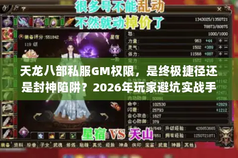 天龙八部私服GM权限，是终极捷径还是封神陷阱？2026年玩家避坑实战手册