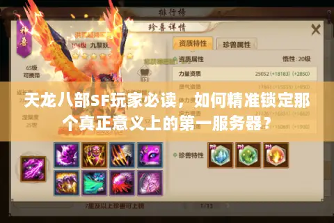 天龙八部SF玩家必读,如何精准锁定那个真正意义上的第一服务器? 天龙八部SF玩家必读,如何精准锁定那个真正意义上的第一服务器?