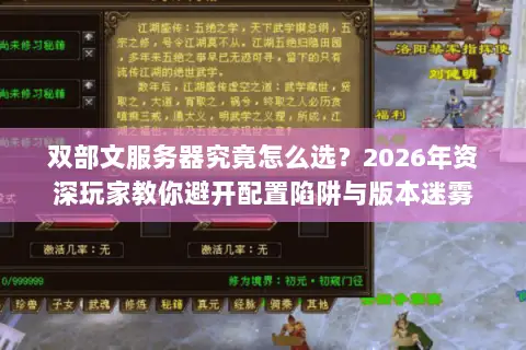 双部文服务器究竟怎么选？2026年资深玩家教你避开配置陷阱与版本迷雾