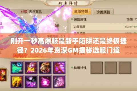 刚开一秒高爆服是新手陷阱还是终极捷径？2026年资深GM揭秘选服门道
