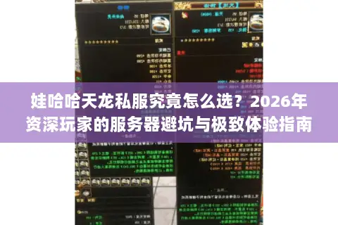 娃哈哈天龙私服究竟怎么选?2026年资深玩家的服务器避坑与极致体验指南 娃哈哈天龙私服究竟怎么选?2026年资深玩家的服务器避坑与极致体验指南