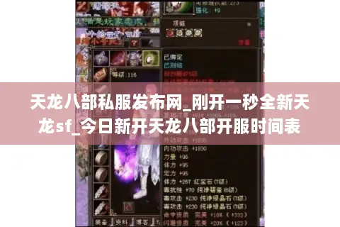 天龙八部私服发布网_刚开一秒全新天龙sf_今日新开天龙八部开服时间表