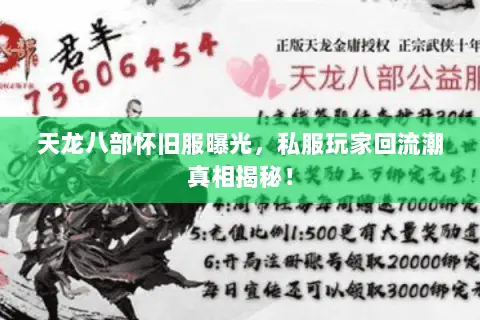 天龙八部怀旧服曝光,私服玩家回流潮真相揭秘! 天龙八部怀旧服曝光,私服玩家回流潮真相揭秘!