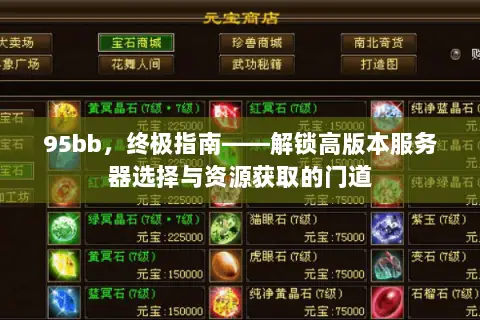 95bb，终极指南——解锁高版本服务器选择与资源获取的门道