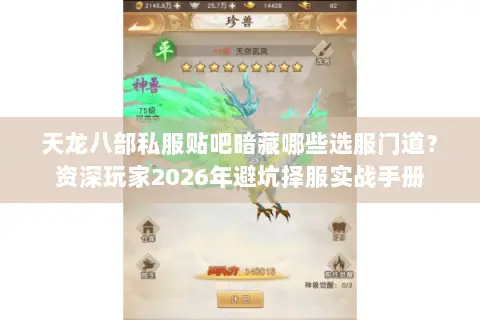 天龙八部私服贴吧暗藏哪些选服门道?资深玩家2026年避坑择服实战手册 天龙八部私服贴吧暗藏哪些选服门道?资深玩家2026年避坑择服实战手册