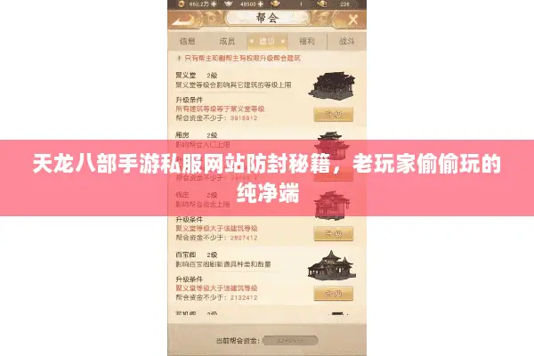 天龙八部手游私服网站防封秘籍，老玩家偷偷玩的纯净端