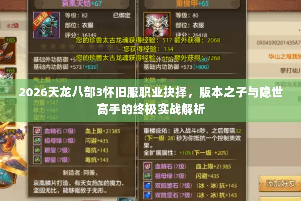 2026天龙八部3怀旧服职业抉择，版本之子与隐世高手的终极实战解析
