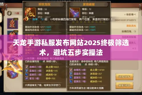 天龙手游私服发布网站2025终极筛选术,避坑五步实操法 天龙手游私服发布网站2025终极筛选术,避坑五步实操法