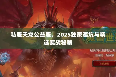 私服天龙公益服,2025独家避坑与精选实战秘籍 私服天龙公益服,2025独家避坑与精选实战秘籍