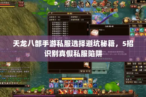 天龙八部手游私服选择避坑秘籍,5招识别真假私服陷阱 天龙八部手游私服选择避坑秘籍,5招识别真假私服陷阱