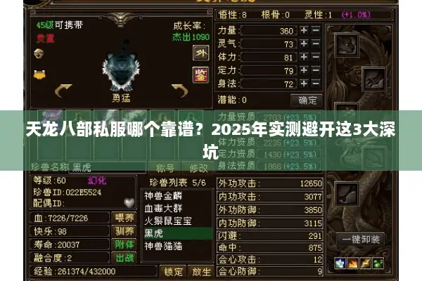 天龙八部私服哪个靠谱?2025年实测避开这3大深坑 天龙八部私服哪个靠谱?2025年实测避开这3大深坑