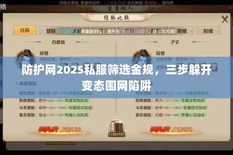 防护网2025私服筛选金规，三步躲开变态围网陷阱
