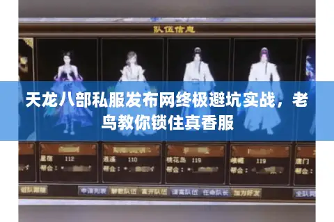 天龙八部私服发布网终极避坑实战,老鸟教你锁住真香服 天龙八部私服发布网终极避坑实战,老鸟教你锁住真香服