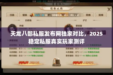 天龙八部私服发布网独家对比，2025稳定私服真实玩家测评
