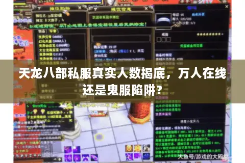 天龙八部私服真实人数揭底,万人在线还是鬼服陷阱? 天龙八部私服真实人数揭底,万人在线还是鬼服陷阱?