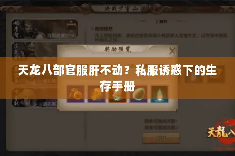 天龙八部官服肝不动?私服诱惑下的生存手册 天龙八部官服肝不动?私服诱惑下的生存手册